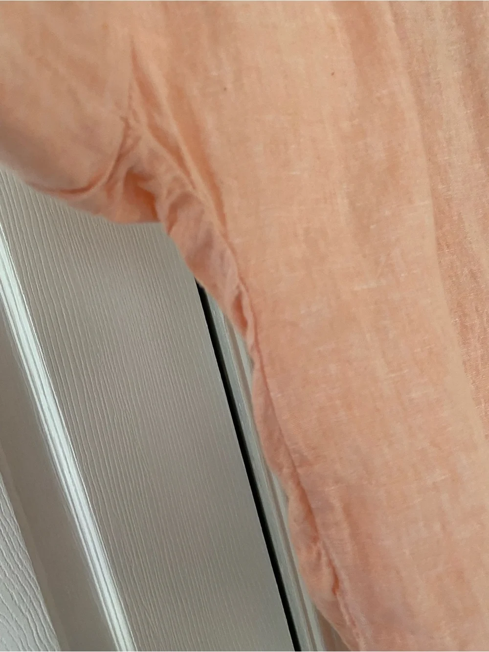 J.Crew Relaxed Fit Baird McNutt Irish Linen Blouse Top Peach Coral L Boho
